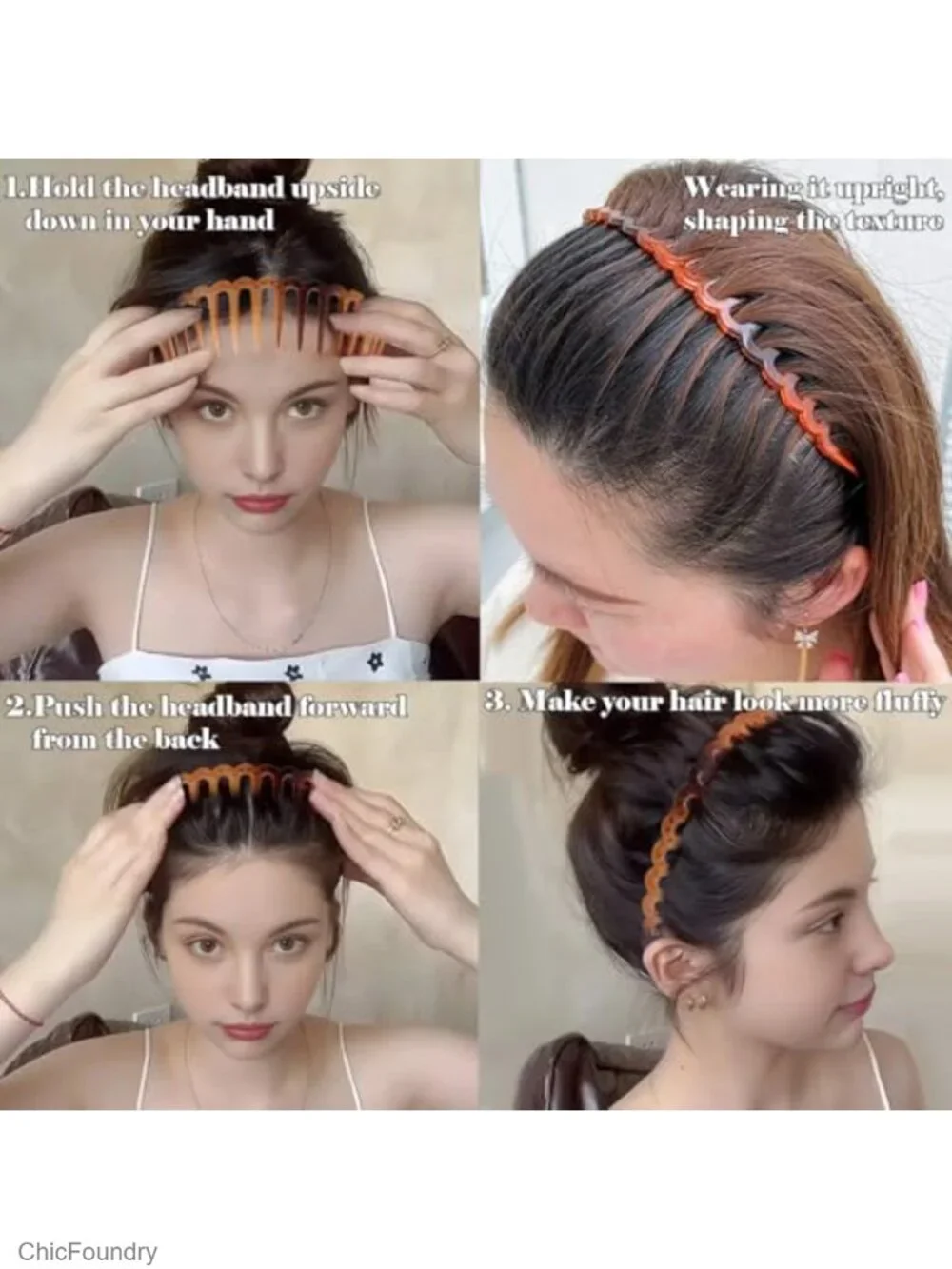 12 Pack Non Slip Plastic Headbands with Teeth for Women Men